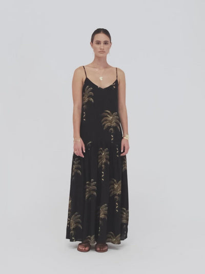 Palmeira Oro Drop Waist Maxi Dress - Hana The Label