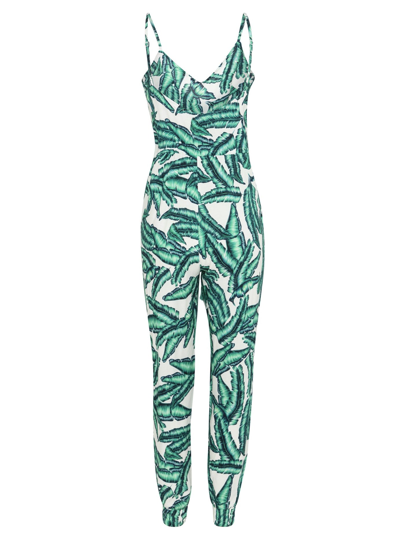 Botanical Print Casual Jumpsuit, Adjustable Straps, Side Pockets, Drawstring Tassel Tie Waist, Shirred Elastic Cuffs At Ankle, Hand Drawn Exclusive Print, 100% rayon, designed in Australia
