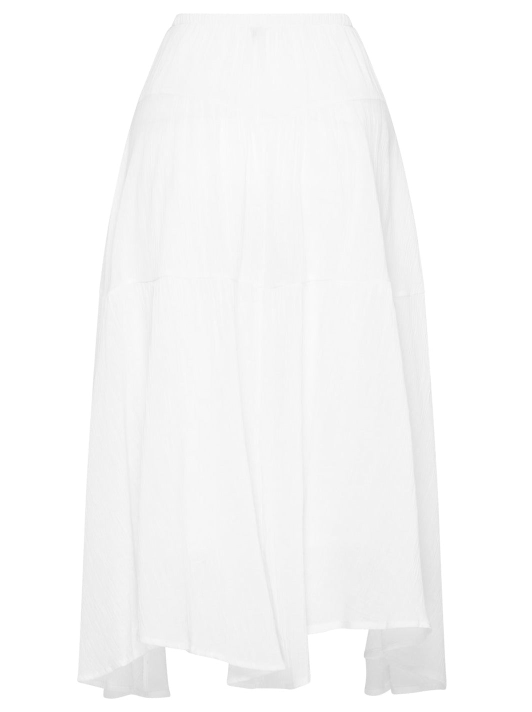 Womens boho white cotton maxi skirt ghost mannequin image back