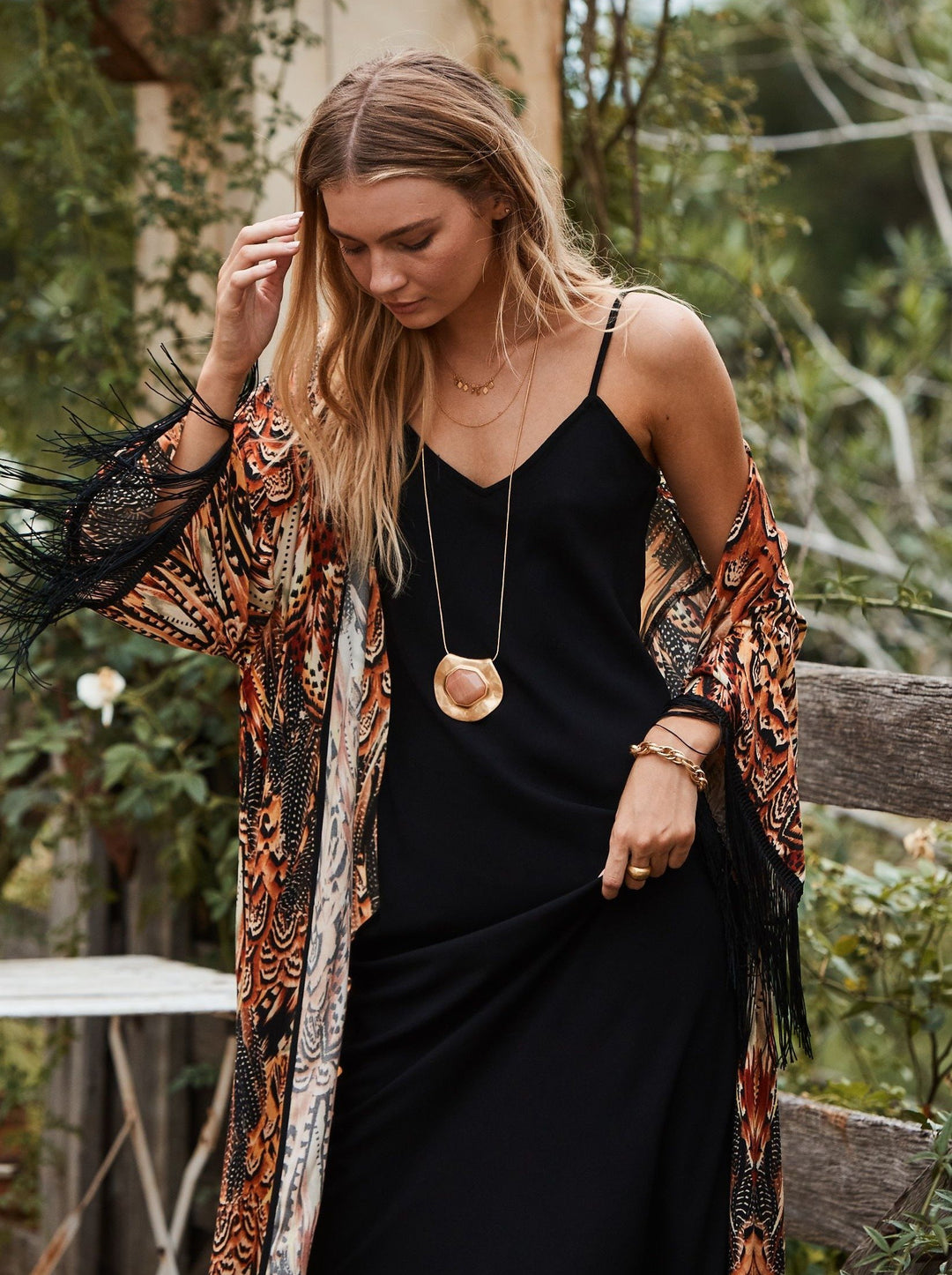 Black Slip Dress | Womens Boho Bias Slip Midi Dress