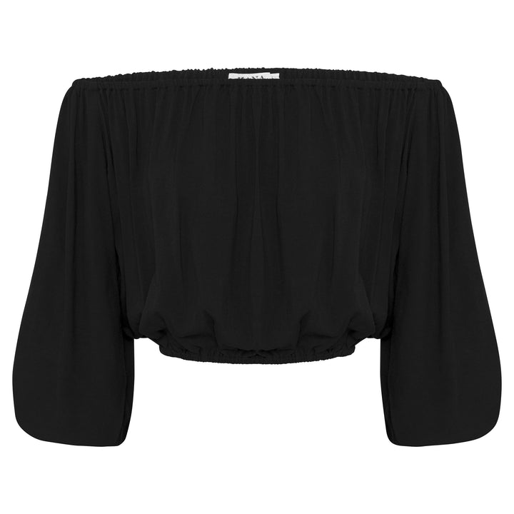 Black Off Shoulder Top | Womens Boho Off Shoulder Top | Hana The Label