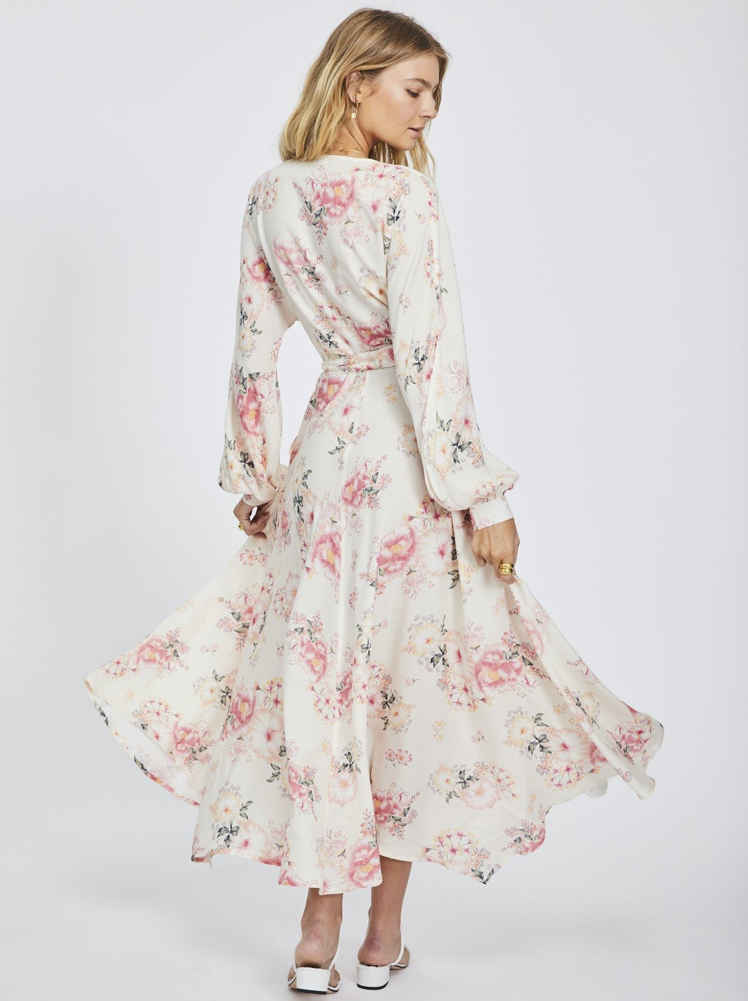 blush maxi wrap dress Blush Floral Wrap Maxi Dress | Womens Boho Wrap Dress