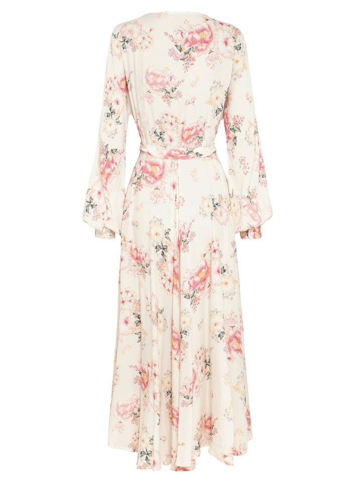 blush wrap maxi dress Blush Floral Wrap Maxi Dress | Womens Boho Wrap Dress