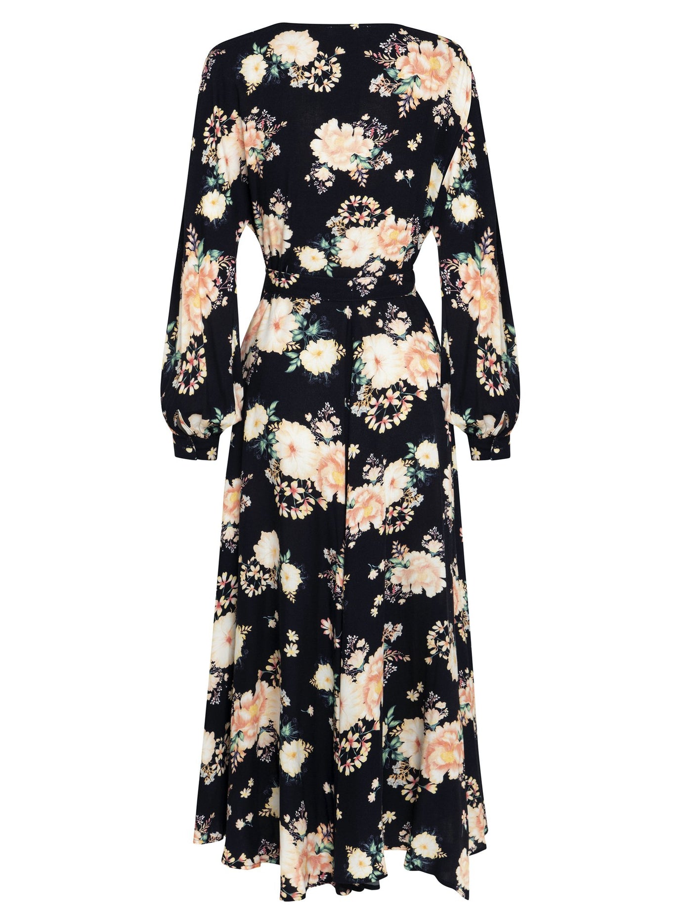 Dark Floral Wrap Maxi Dress | Hana The Label